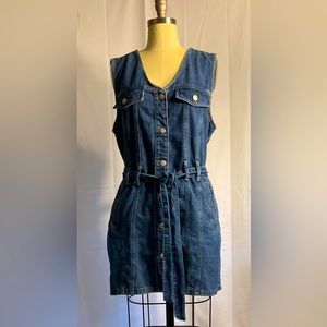 Only Belted Denim Sleeveless Mini Dress XXL - NWT!